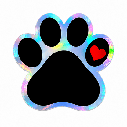 Custom Pet Paw Sticker | Personalized Holographic Paw Decal - KWL Creations