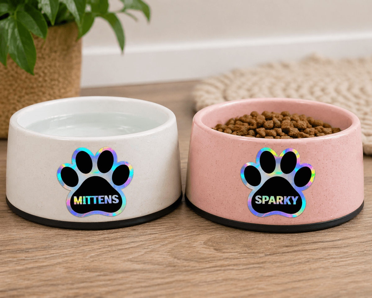 Custom Pet Paw Sticker | Personalized Holographic Paw Decal - KWL Creations