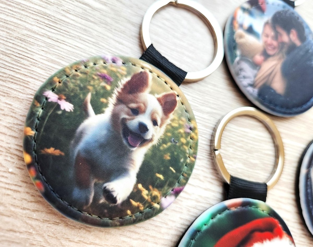 Custom Photo Keychain – Personalized Picture Keychain, PU Leather Keychain Gift for Couples, Family, Pets, Wedding & Graduation - KWL Creations