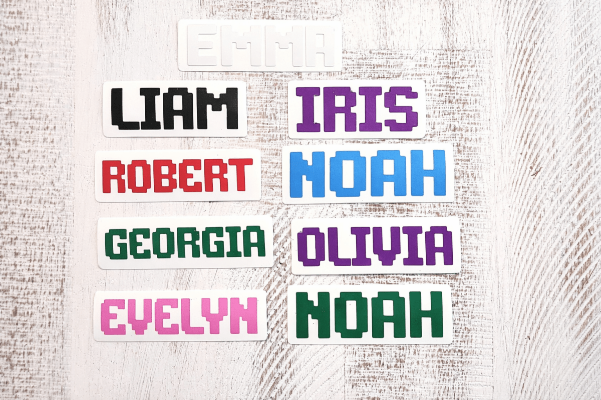 Custom Pixel Font Name Stickers | Personalized Vinyl Decals for Kids & Gifts - KWL Creations