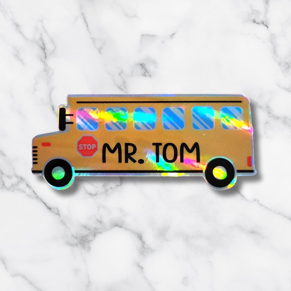 Custom School Bus Name Sticker – Personalized Gift for Educators - KWL Creations