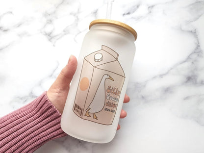 Custom Silly Goose Juice Frosted Glass Can: Retro Iced Coffee Cup - KWL Creations