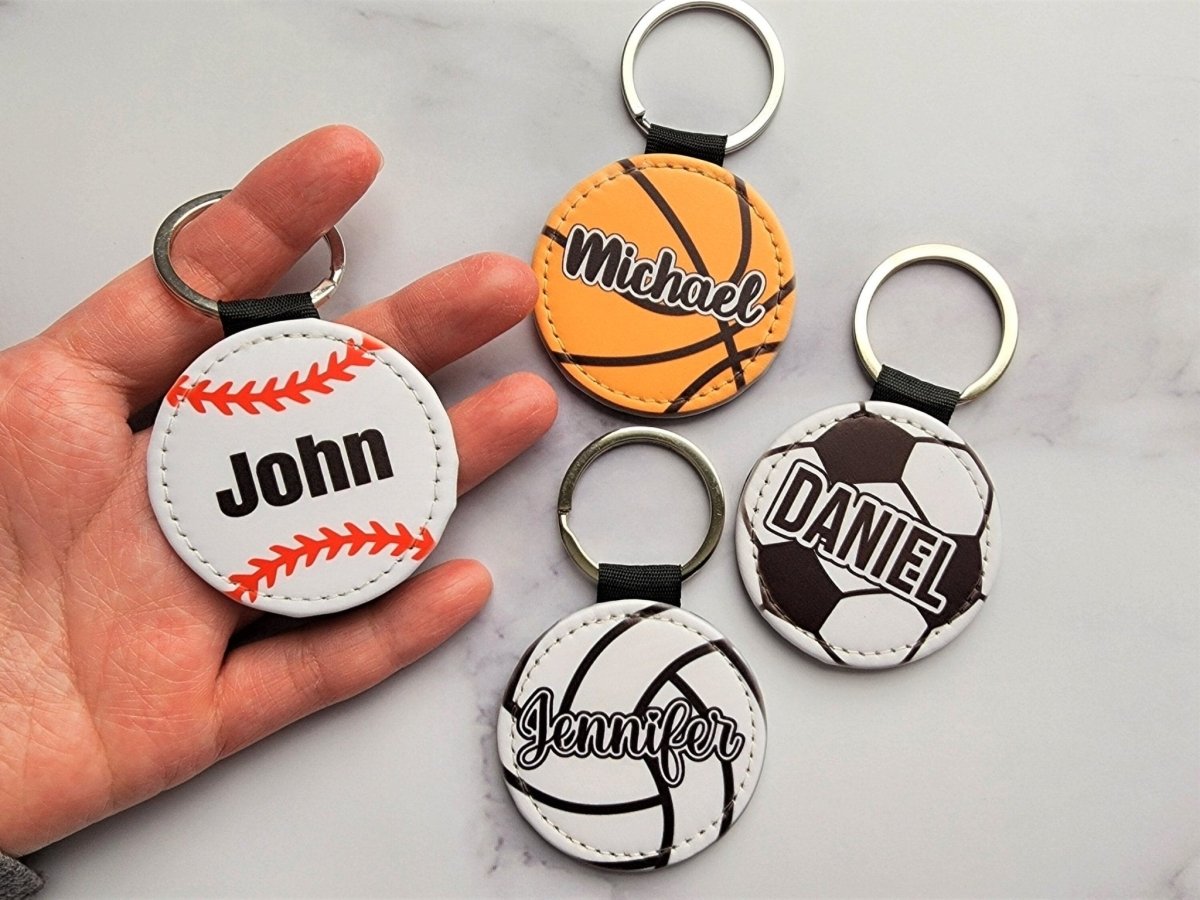 personalized team gift keychain for kids sports