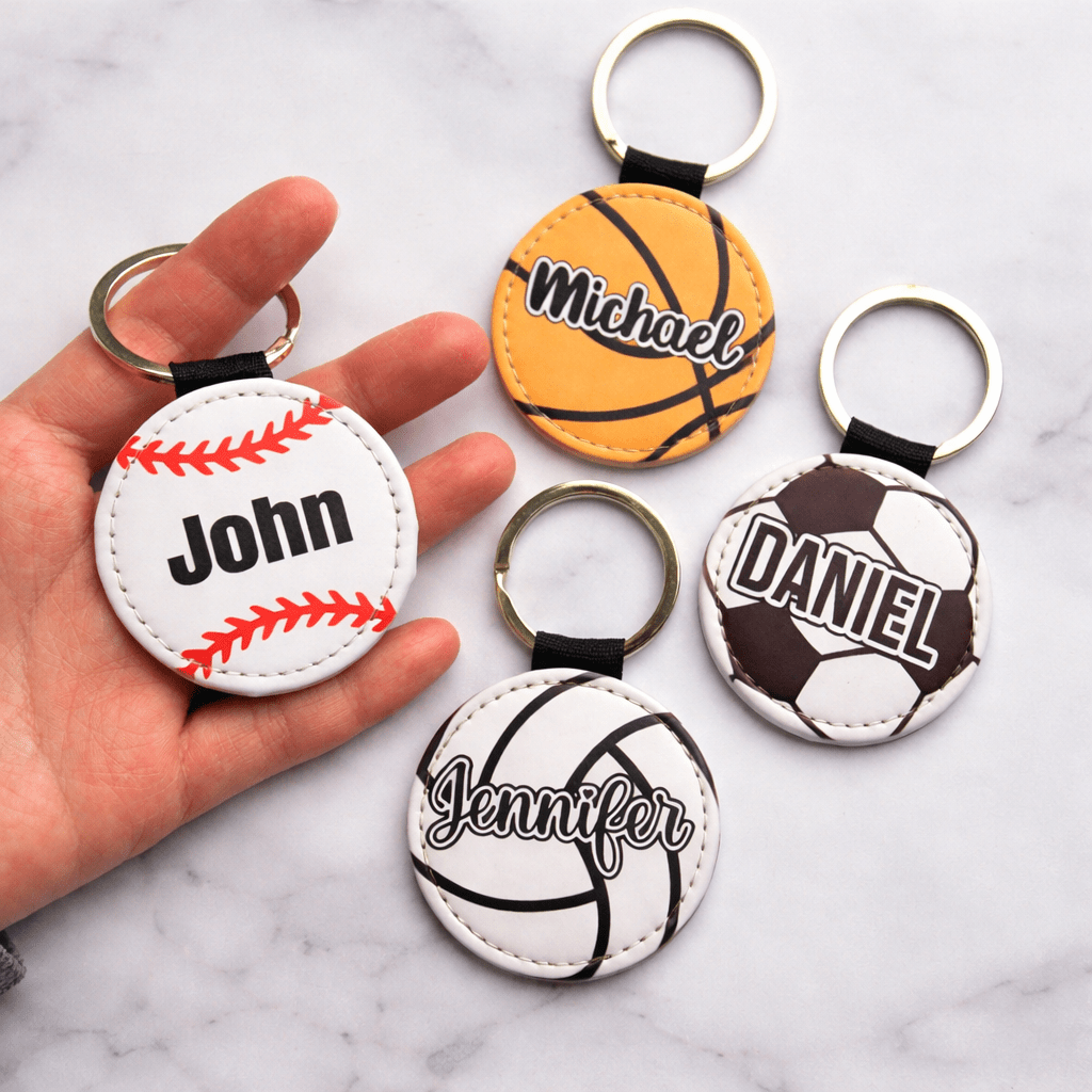 custom sports keychains with names baseball basketball soccer volleyball team gift