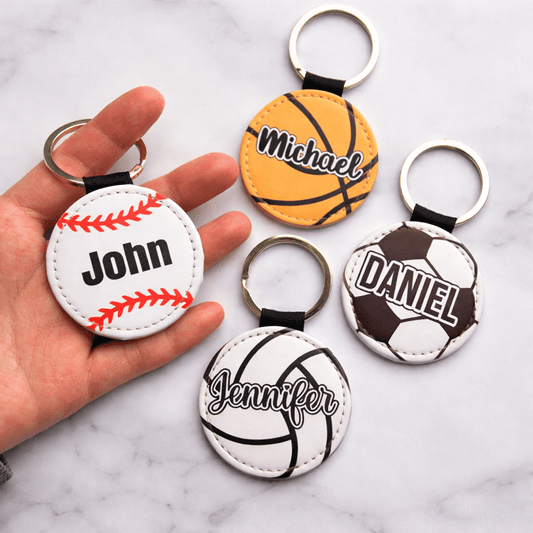 custom sports keychains with names baseball basketball soccer volleyball team gift