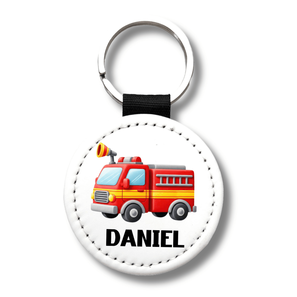 Custom Text Fire Truck Keychain - KWL Creations