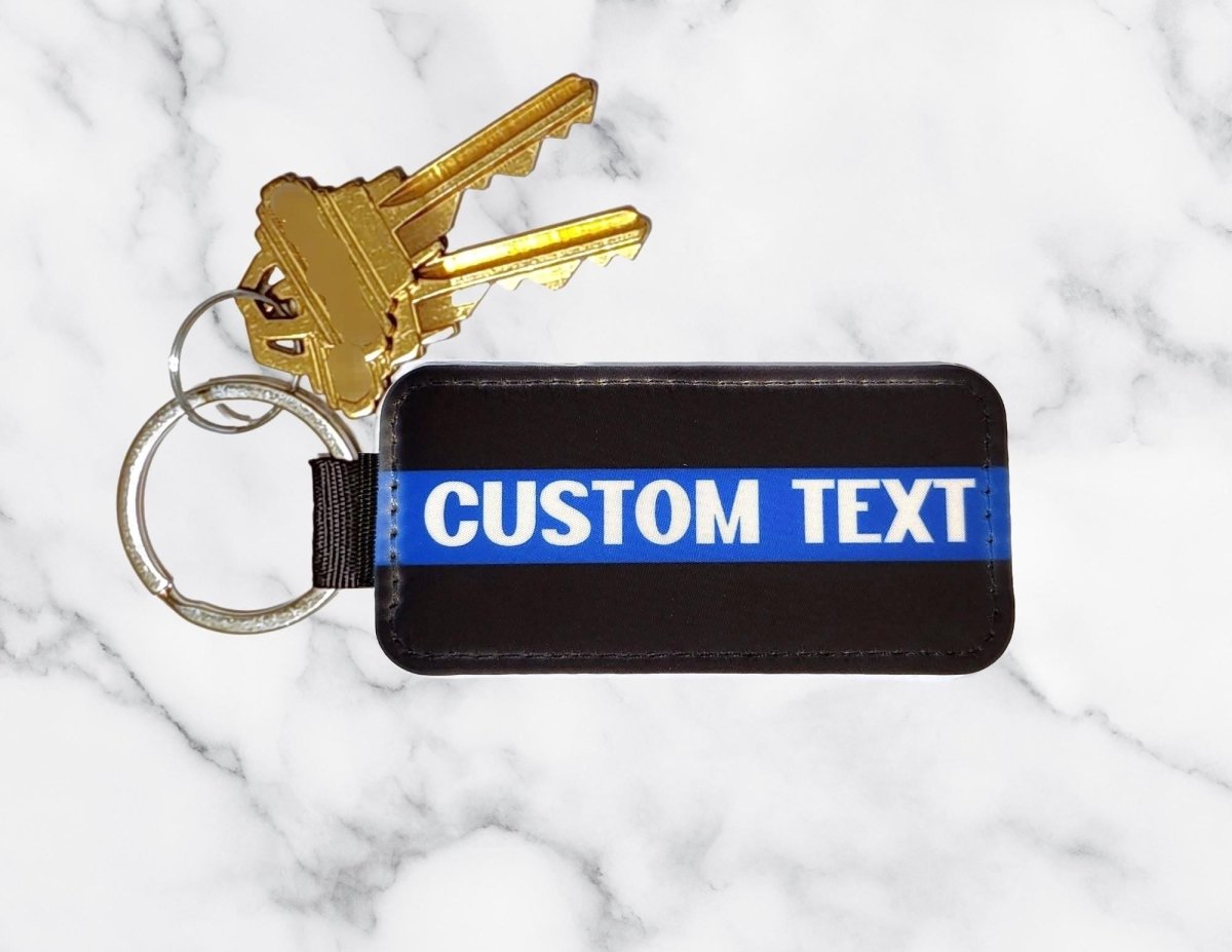 Custom Thin Blue Line Keychain: Personalized Police Support Gift - KWL Creations