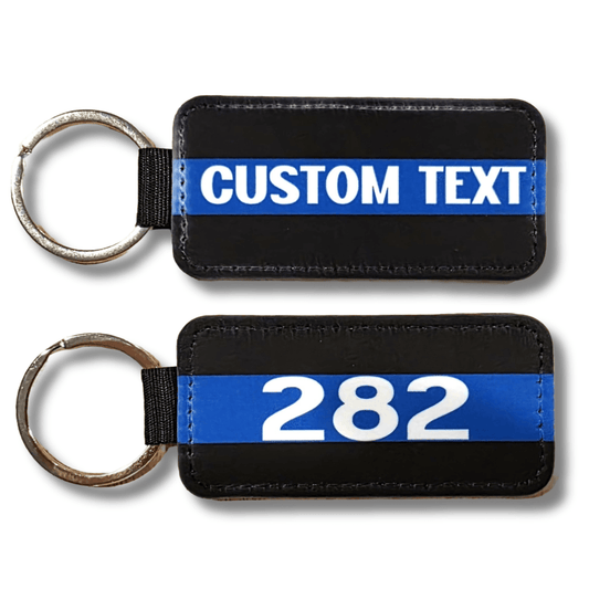 Custom Thin Blue Line Keychain: Personalized Police Support Gift - KWL Creations