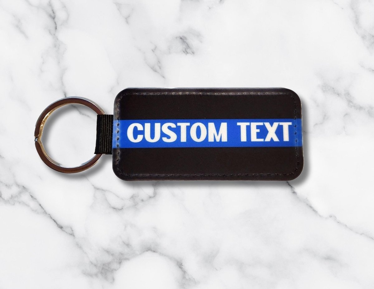 Custom Thin Blue Line Keychain: Personalized Police Support Gift - KWL Creations