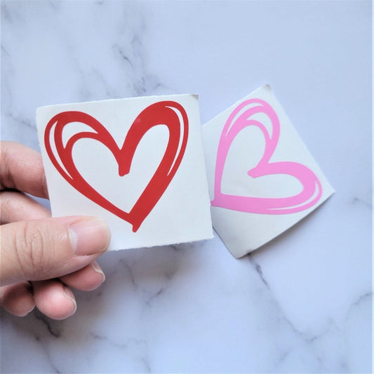 Doodle Heart Sribble Heart Vinyl Decal - KWL Creations