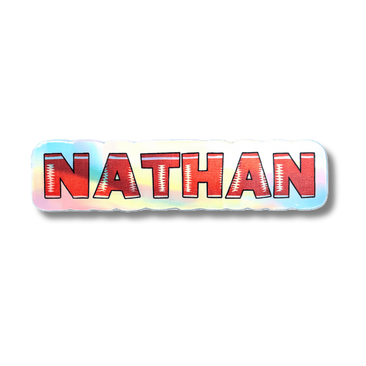 Football Block Letters Holographic Custom Name Sticker - KWL Creations