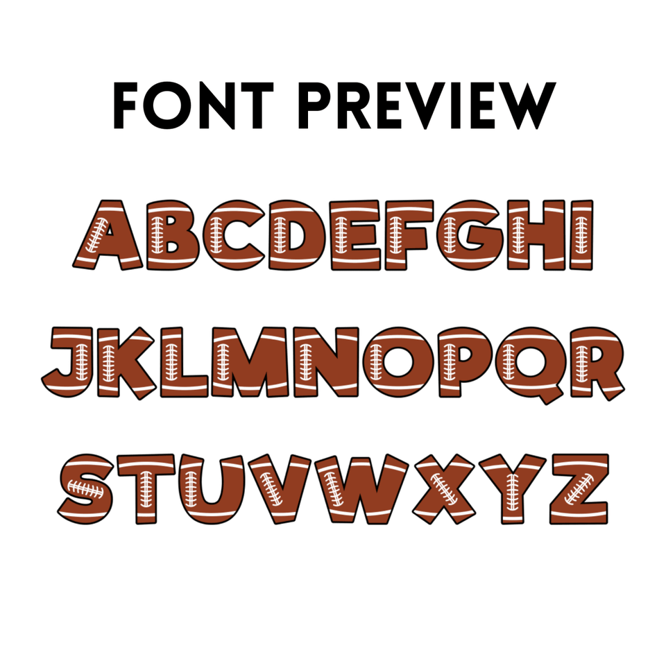 Football Block Letters Custom Name Sticker - Personalized