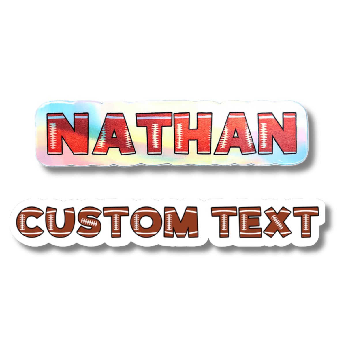 Football Block Letters Custom Name Sticker - Personalized