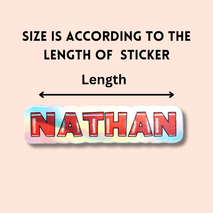 Football Block Letters Holographic Custom Name Sticker - KWL Creations