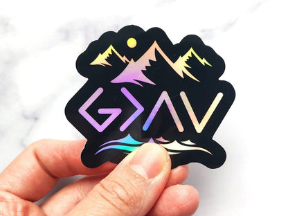 God Is Greater Than The Highs and Lows Holographic Sticker - KWL Creations