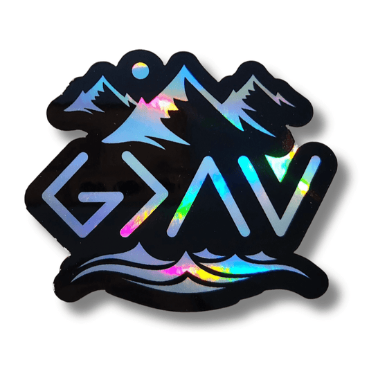 God Is Greater Than The Highs and Lows Holographic Sticker - KWL Creations