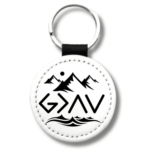 God Is Greater Than The Highs and Lows Keychain PU Leather Key Chain - KWL Creations