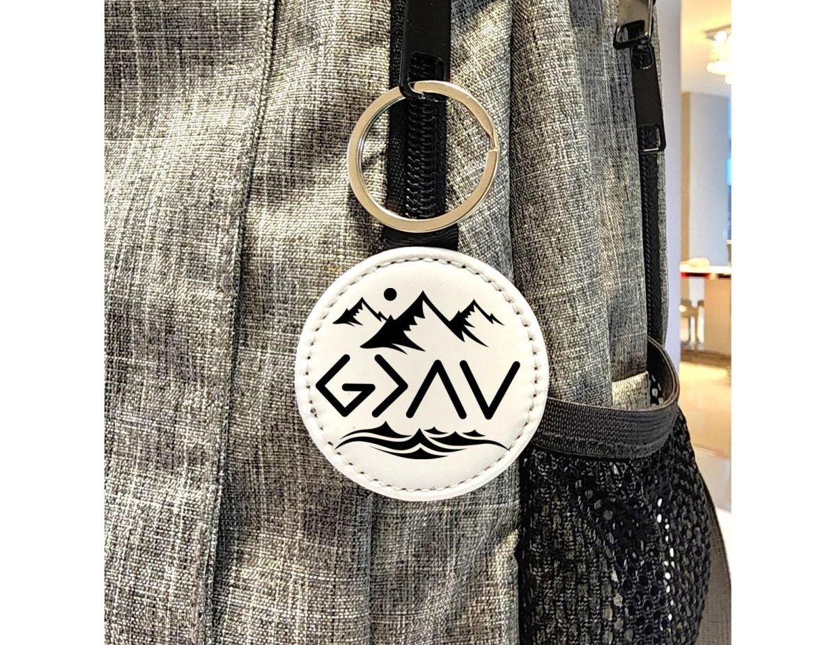 God Is Greater Than The Highs and Lows Keychain PU Leather Key Chain - KWL Creations