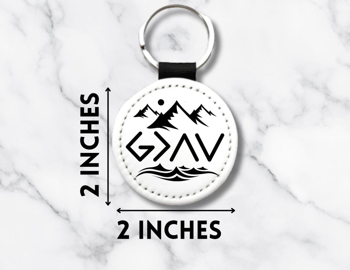 God Is Greater Than The Highs and Lows Keychain PU Leather Key Chain - KWL Creations