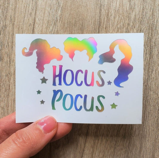 Hocus Pocus Holographic Vinyl Sticker – Halloween Witch Decal - KWL Creations
