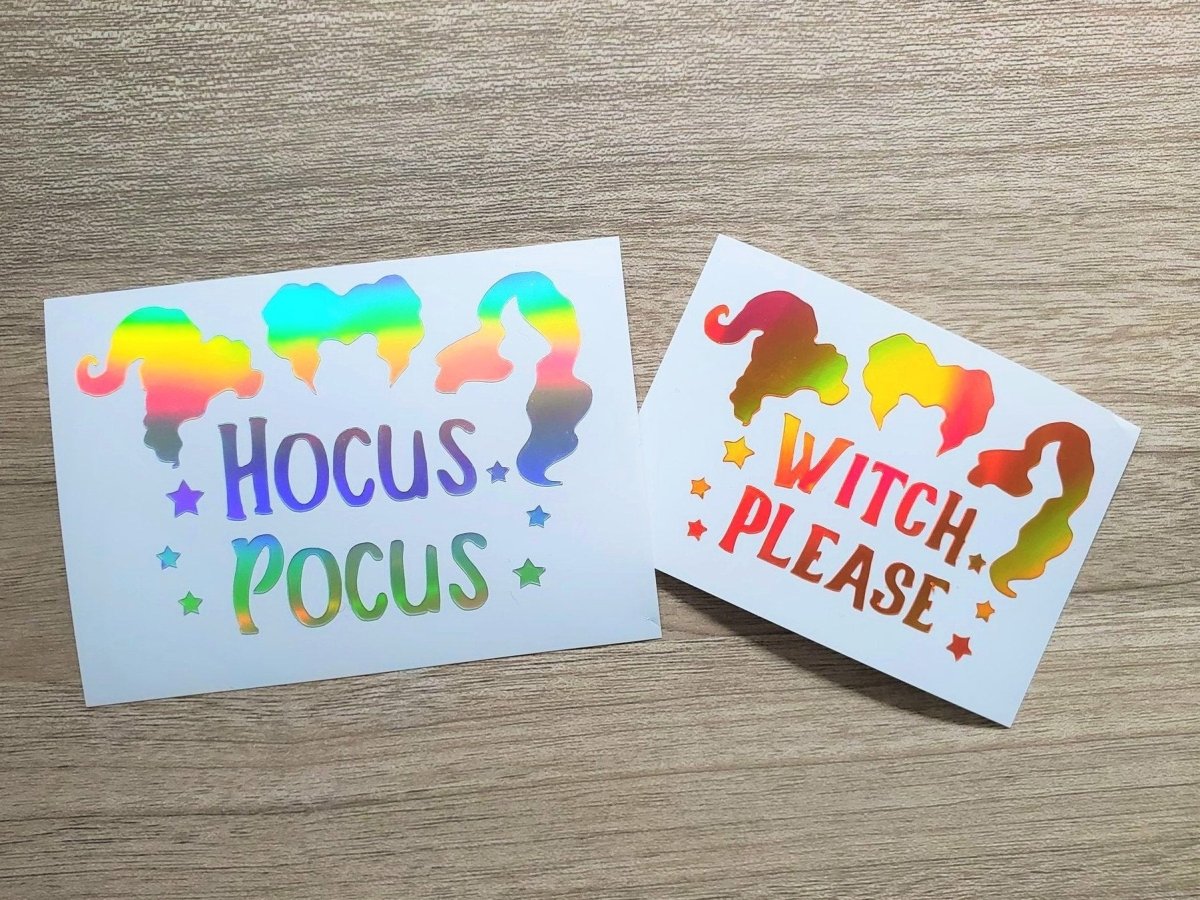 Hocus Pocus Holographic Vinyl Sticker – Halloween Witch Decal - KWL Creations