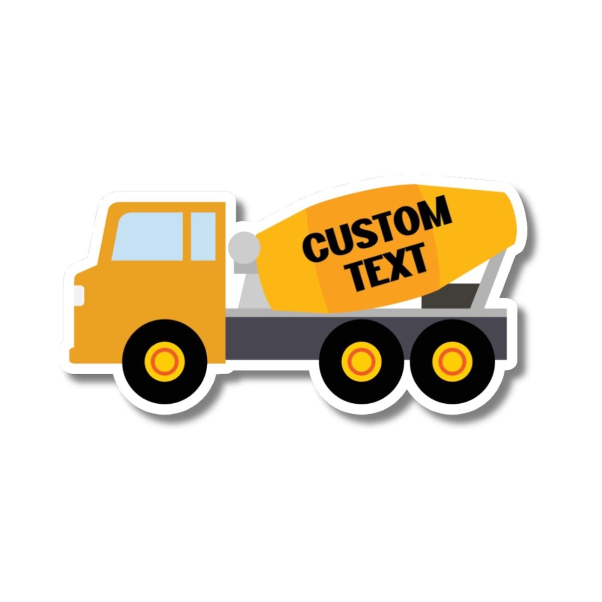 Holographic Cement Mixer Truck Sticker - Personalized Construction Sticker - KWL Creations