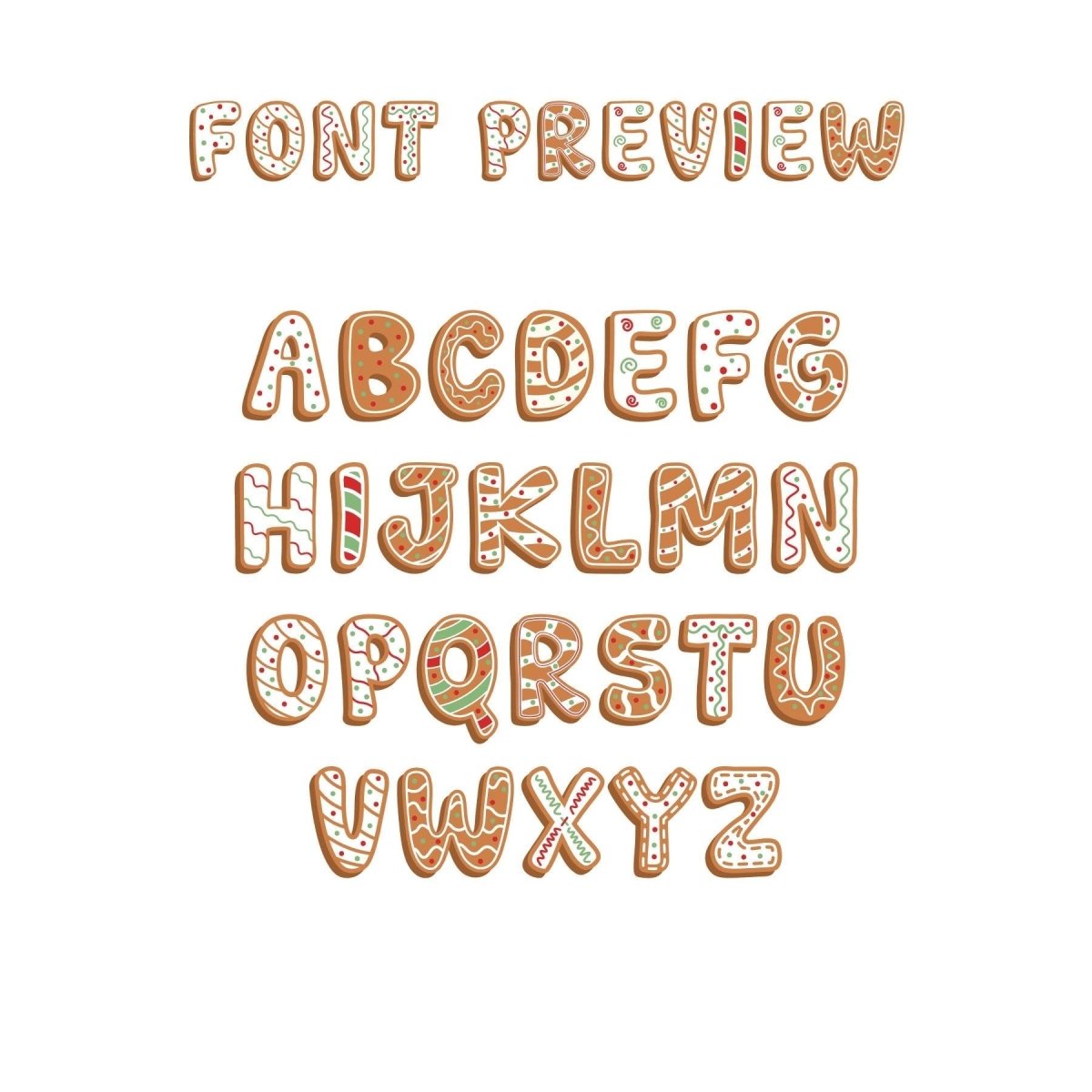 Holographic Custom Name Sticker – Holiday Gingerbread Christmas Font - KWL Creations