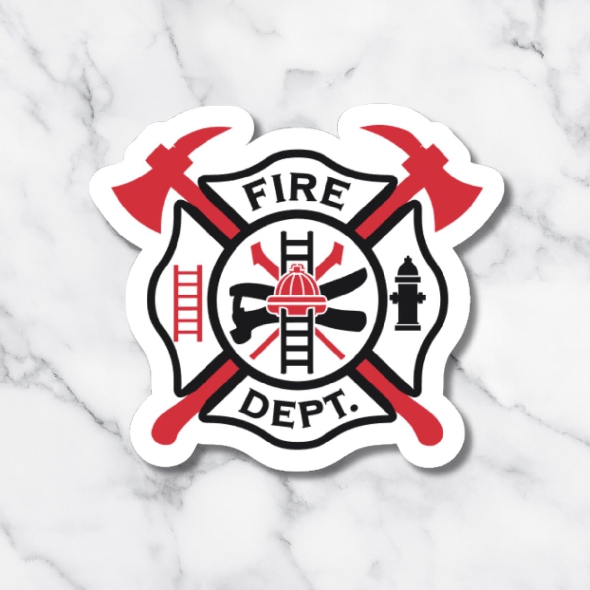 Holographic Fire Department Maltese Cross Sticker: Reflective Vinyl Decal - KWL Creations