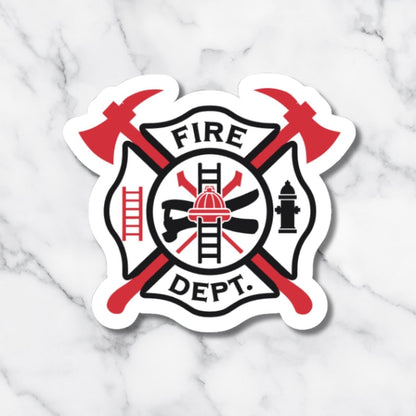 Holographic Fire Department Maltese Cross Sticker: Reflective Vinyl Decal - KWL Creations