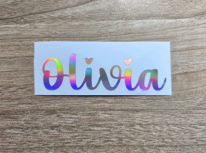 Holographic Name Decal: Custom Text Decal - KWL Creations