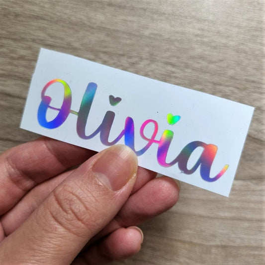 Holographic Name Decal: Custom Text Decal - KWL Creations