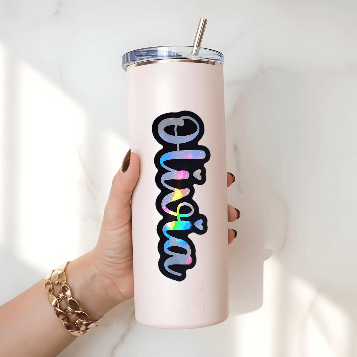 Holographic Name Vinyl Decal: Layered Custom Sticker - KWL Creations