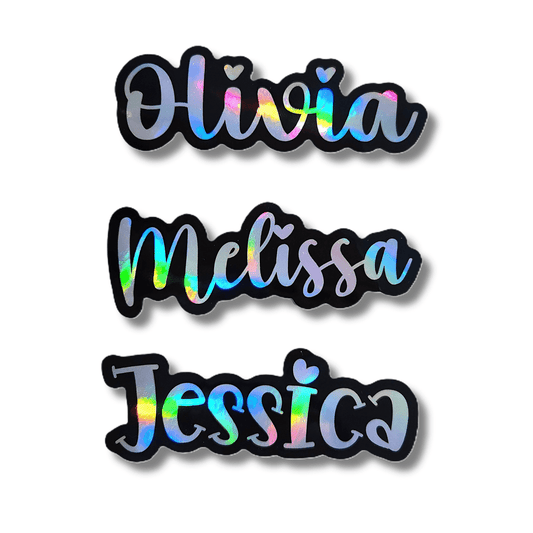 Holographic Name Vinyl Decal: Layered Custom Sticker - KWL Creations