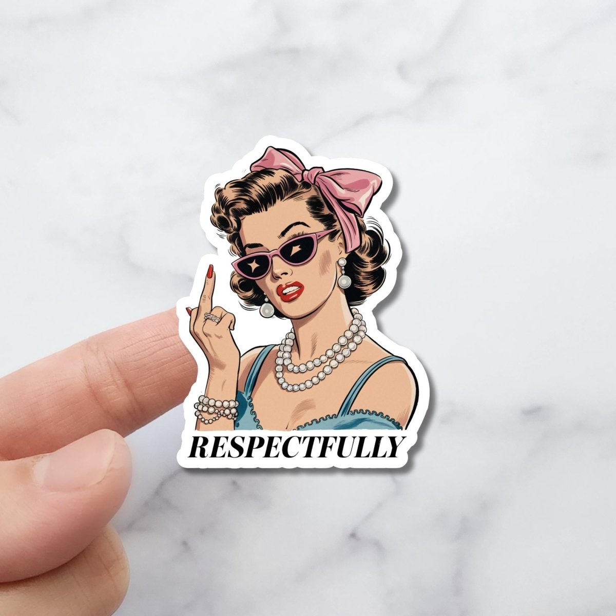Holographic “Respectfully” Retro Attitude Sticker - KWL Creations