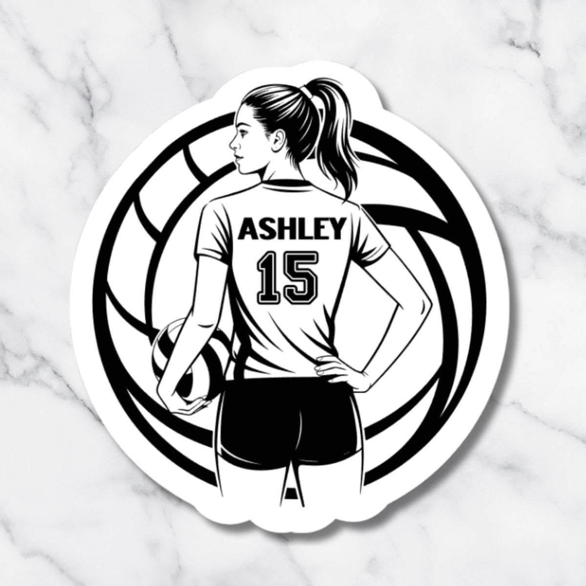 Holographic Volleyball Player Sticker: Custom Name & Number - Gift for Girls - KWL Creations