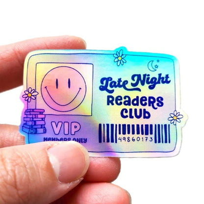 Late Night Readers Club Holographic Sticker - Book Lover Gift - KWL Creations