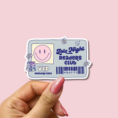 Late Night Readers Club Holographic Sticker - Book Lover Gift - KWL Creations