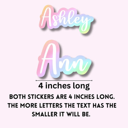 Pastel Outline Custom Name Stickers - KWL Creations