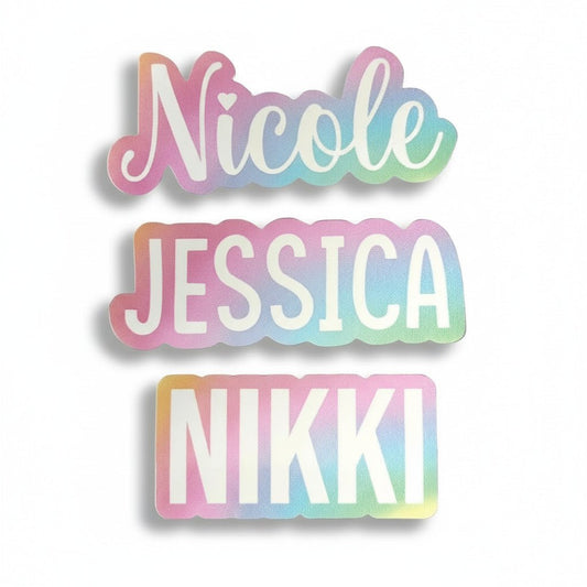 Pastel Outline Custom Name Stickers - KWL Creations