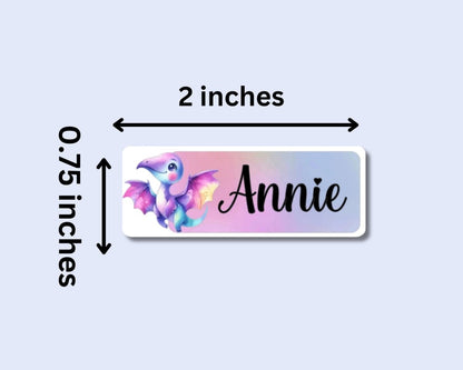 Pastel Rainbow Dinosaur Name Stickers: Kids Labels, Daycare Stickers - KWL Creations