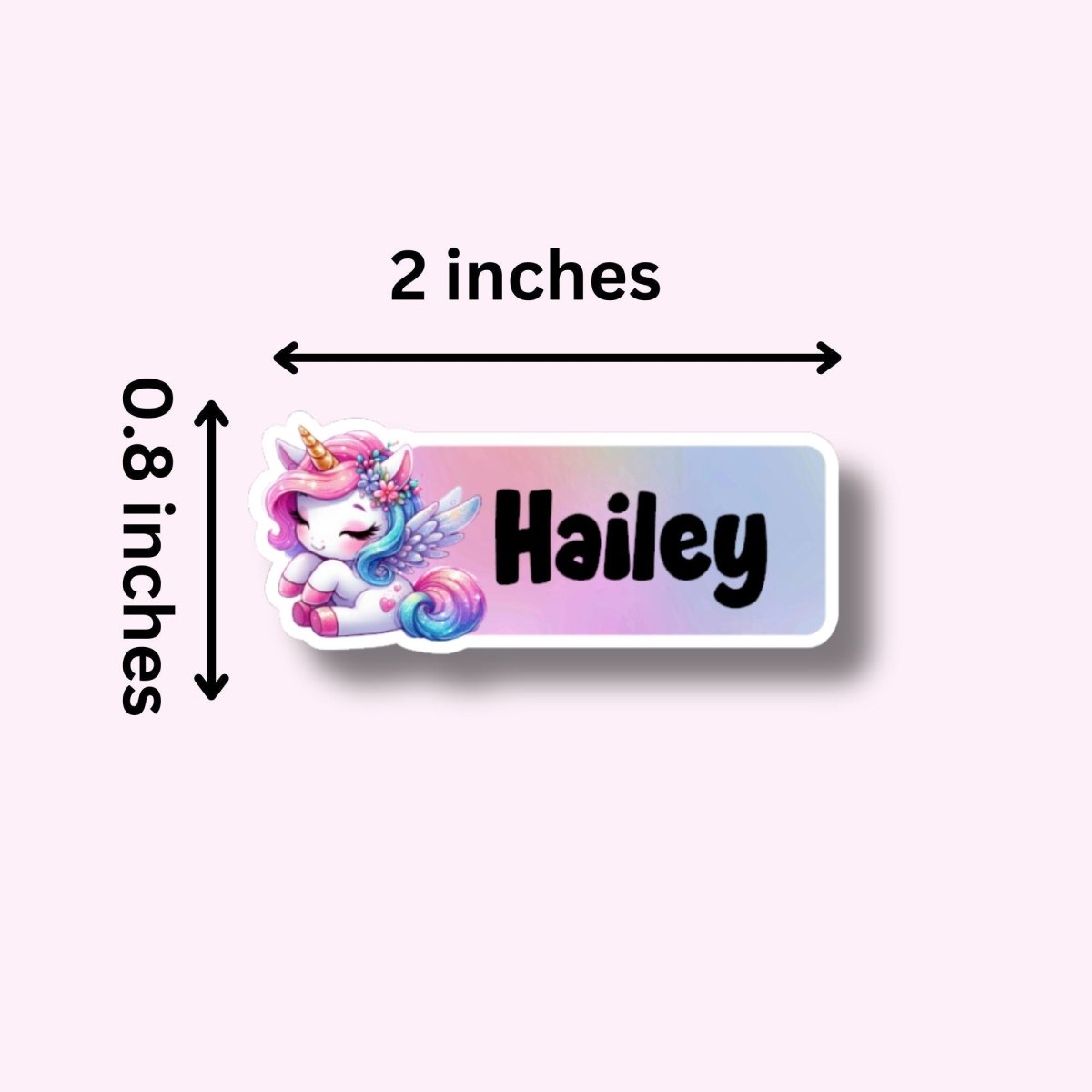 Pastel Rainbow Unicorn Name Stickers: Kids School Labels - KWL Creations