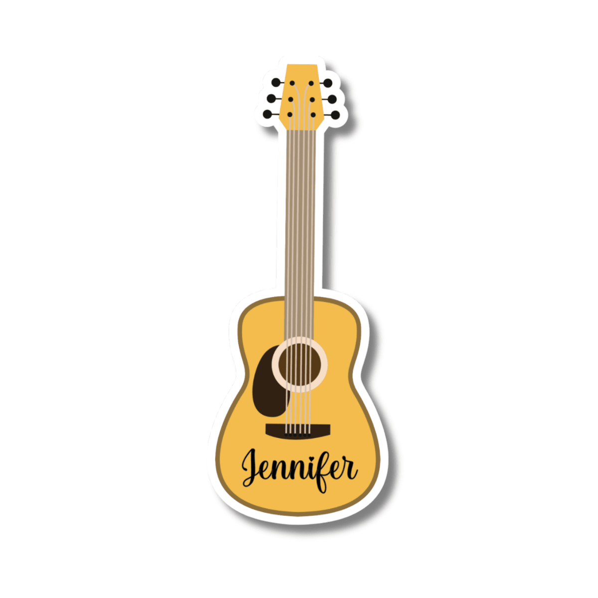 Personalized Acoustic Guitar Holographic Sticker - KWL Creations