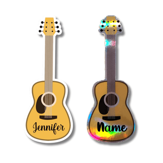 Personalized Acoustic Guitar Holographic Sticker - KWL Creations