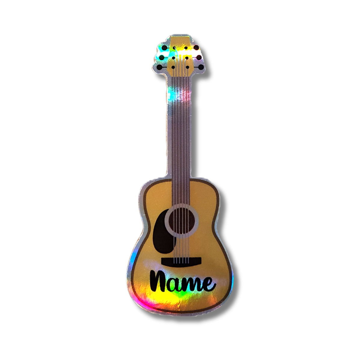 Personalized Acoustic Guitar Holographic Sticker - KWL Creations