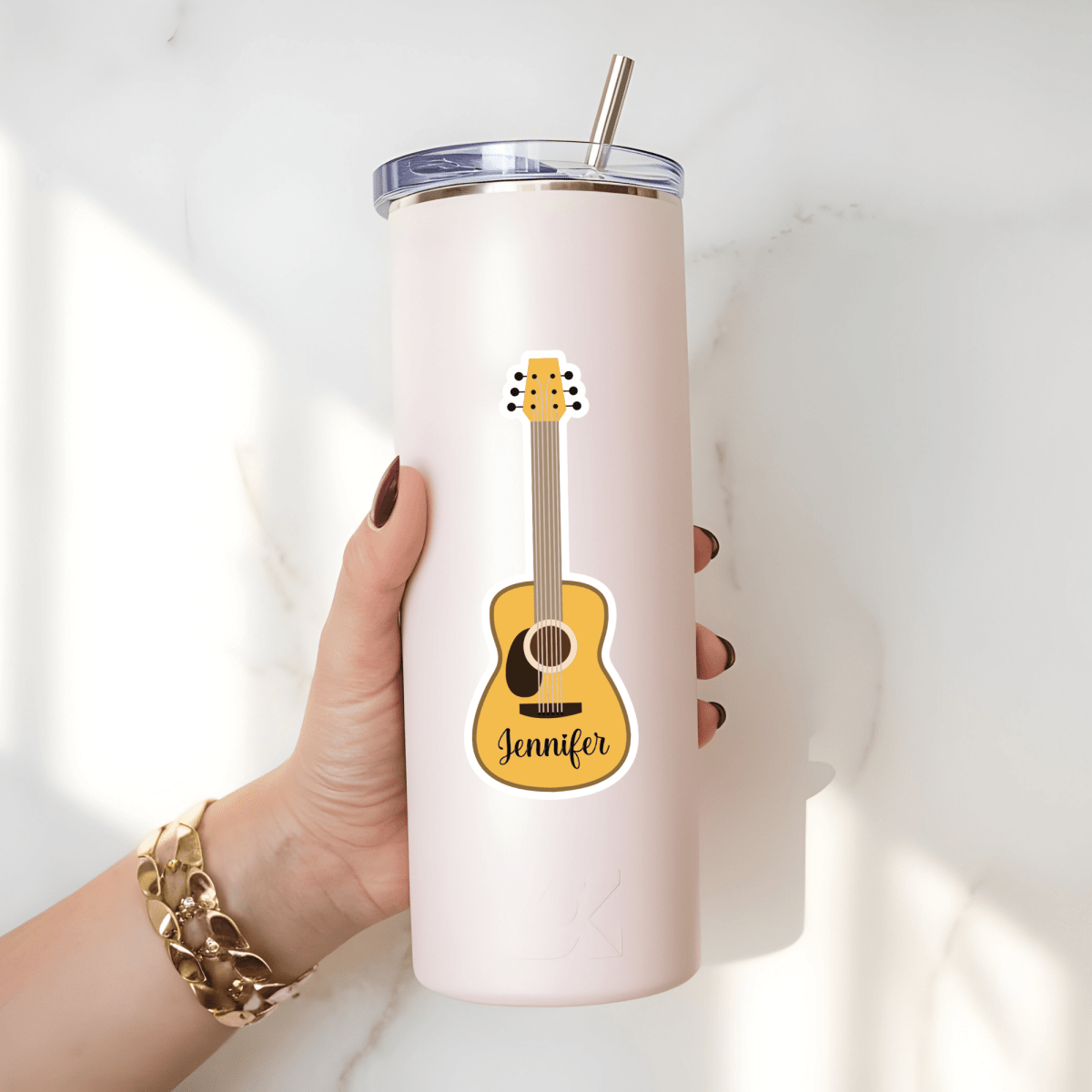 Personalized Acoustic Guitar Holographic Sticker - KWL Creations