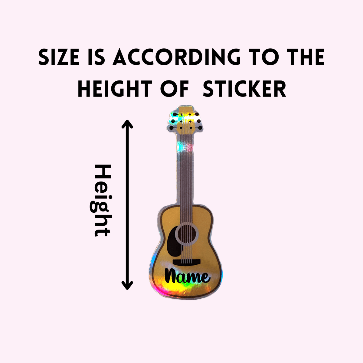 Personalized Acoustic Guitar Holographic Sticker - KWL Creations