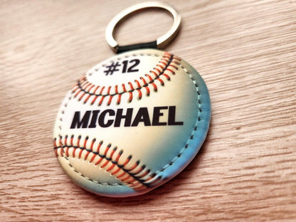 Personalized Baseball Key Chain, Custom Sports Team Key Ring - KWL Creations