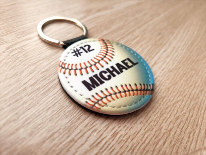 Personalized Baseball Key Chain, Custom Sports Team Key Ring - KWL Creations