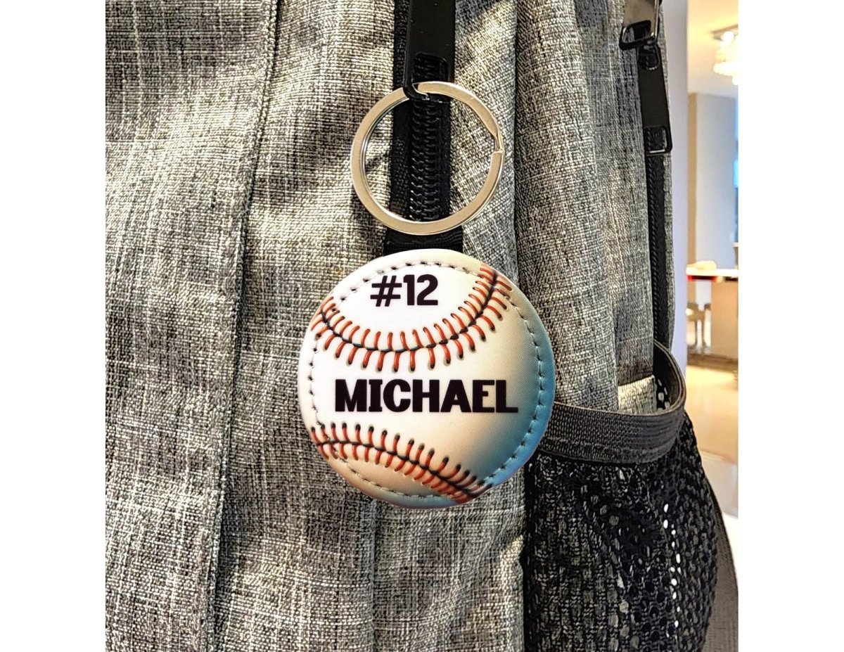 Personalized Baseball Key Chain, Custom Sports Team Key Ring - KWL Creations
