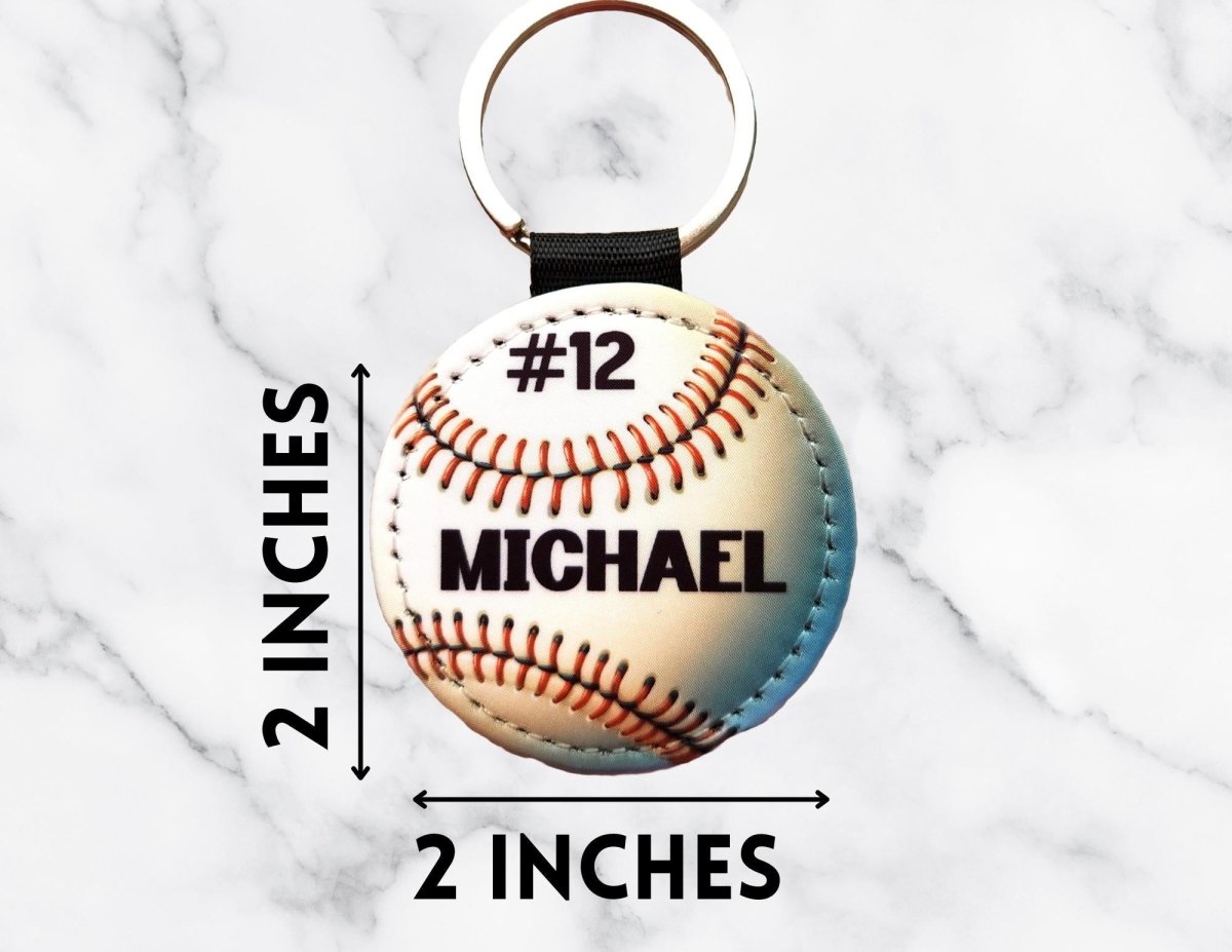 Personalized Baseball Key Chain, Custom Sports Team Key Ring - KWL Creations